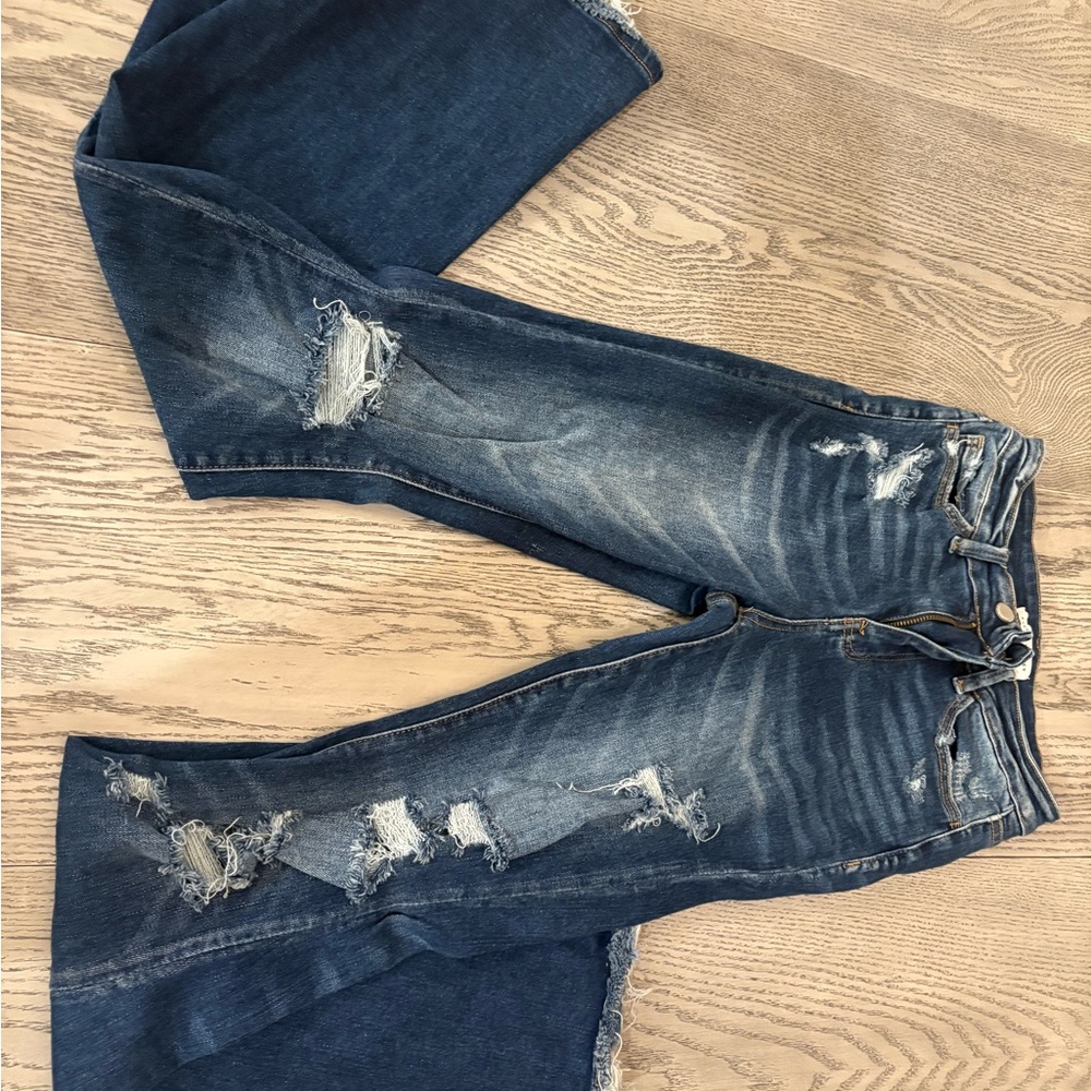 Flying Money Distressed Bell Bottoms